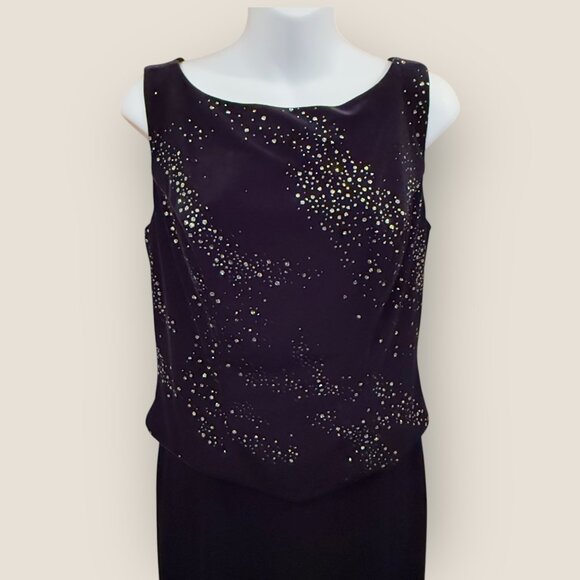Von Bramlett Black Sleeveless Evening Gown Sequins Womens Size 10 - Picture 2 of 7
